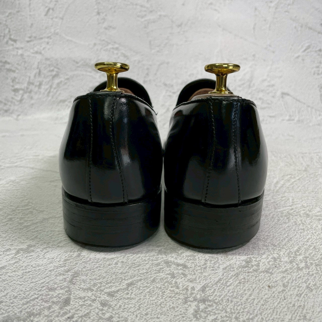 SANDERS サンダース スリッポン ローファー 黒 ブラック BLACK UK8相当 / 約27cm 【W3410】