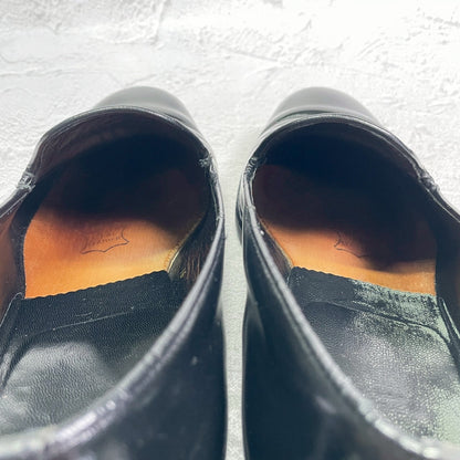 SANDERS サンダース スリッポン ローファー 黒 ブラック BLACK UK8相当 / 約27cm 【W3410】