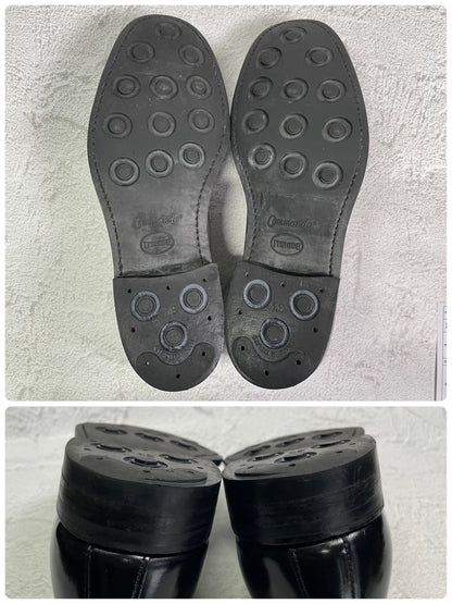 SANDERS サンダース スリッポン ローファー 黒 ブラック BLACK UK8相当 / 約27cm 【W3410】