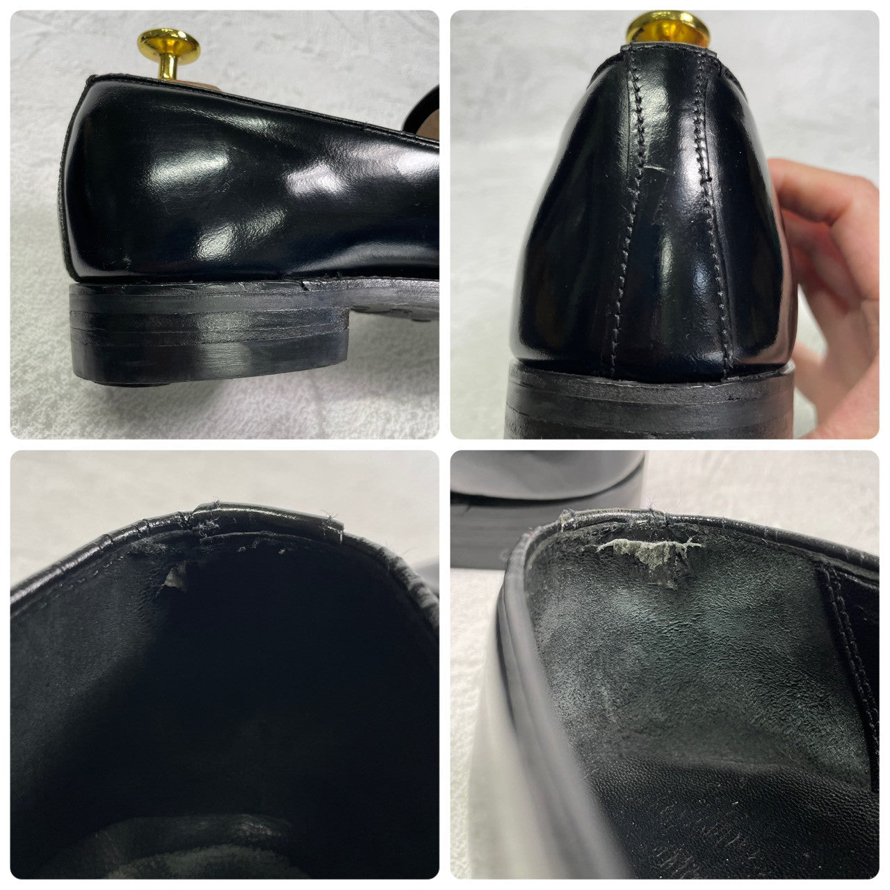 SANDERS サンダース スリッポン ローファー 黒 ブラック BLACK UK8相当 / 約27cm 【W3410】