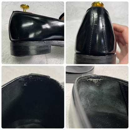 SANDERS サンダース スリッポン ローファー 黒 ブラック BLACK UK8相当 / 約27cm 【W3410】