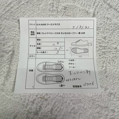 G.H.BASS ジーエイチバス Fred Perry フレッドペリーコラボ タッセルローファー 黒 ブラック UK7 / US8 / EU41 / 25.5～26cm【W3406】