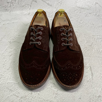 【良品】TRICKER’S トリッカーズ 7252 BOURTON バートン ウィング 外羽根 スエード リッジウェイ 茶 ブラウン UK7.5 / 7h-5 / 26cm【W3407】
