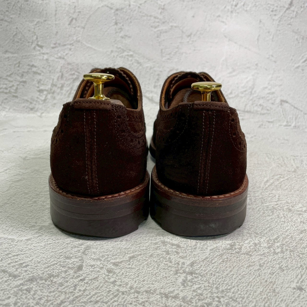 【良品】TRICKER’S トリッカーズ 7252 BOURTON バートン ウィング 外羽根 スエード リッジウェイ 茶 ブラウン UK7.5 / 7h-5 / 26cm【W3407】