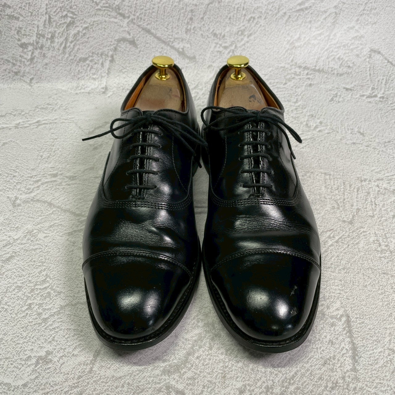 【ハーフラバー装着済み】Allen Edmonds アレンエドモンズ Park Avenue パークアベニュー ストレート 内羽根 6アイレット 黒 ブラック US8.5 / 26.5cm【W3411】
