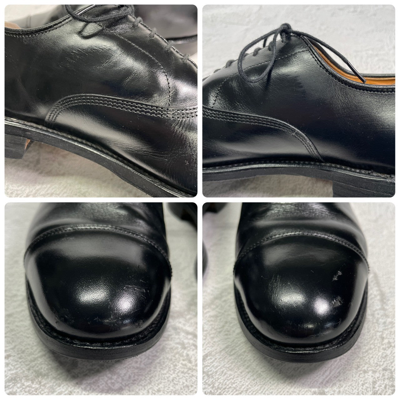 【ハーフラバー装着済み】Allen Edmonds アレンエドモンズ Park Avenue パークアベニュー ストレート 内羽根 6アイレット 黒 ブラック US8.5 / 26.5cm【W3411】