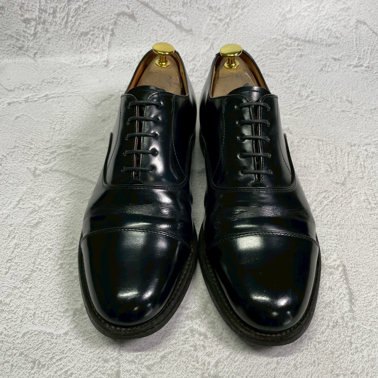 REGAL リーガル ストレートチップ 内羽根 ガラスレザー 黒 ブラック BLACK 26cm【W3412】