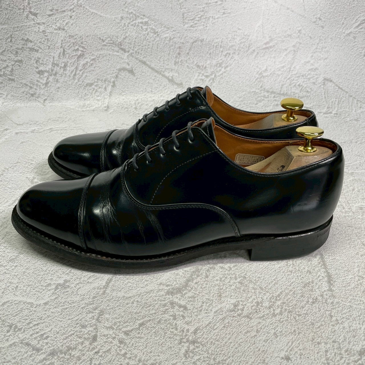 REGAL リーガル ストレートチップ 内羽根 ガラスレザー 黒 ブラック BLACK 26cm【W3412】