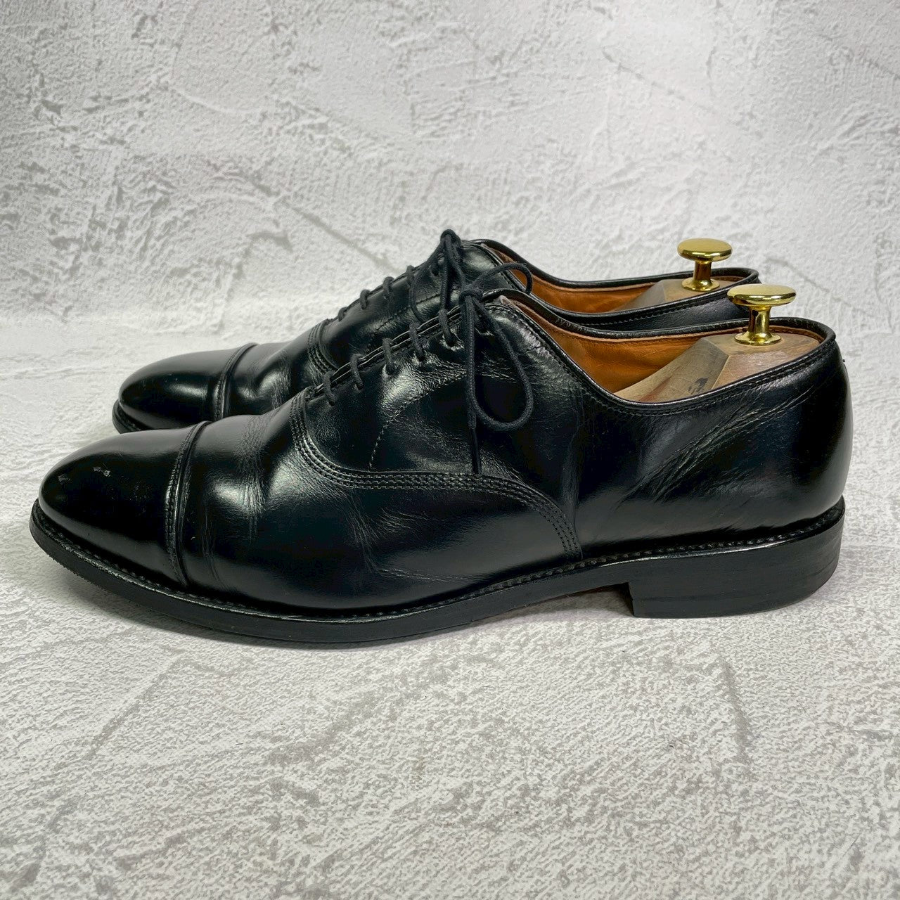 【ハーフラバー装着済み】Allen Edmonds アレンエドモンズ Park Avenue パークアベニュー ストレート 内羽根 6アイレット 黒 ブラック US8.5 / 26.5cm【W3411】