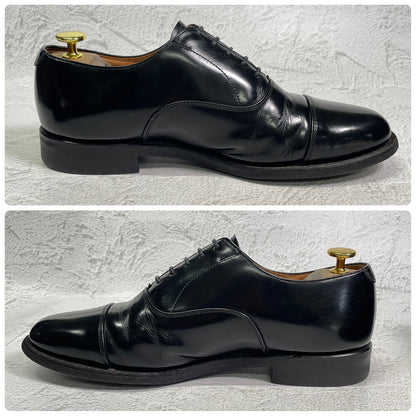 REGAL リーガル ストレートチップ 内羽根 ガラスレザー 黒 ブラック BLACK 26cm【W3412】