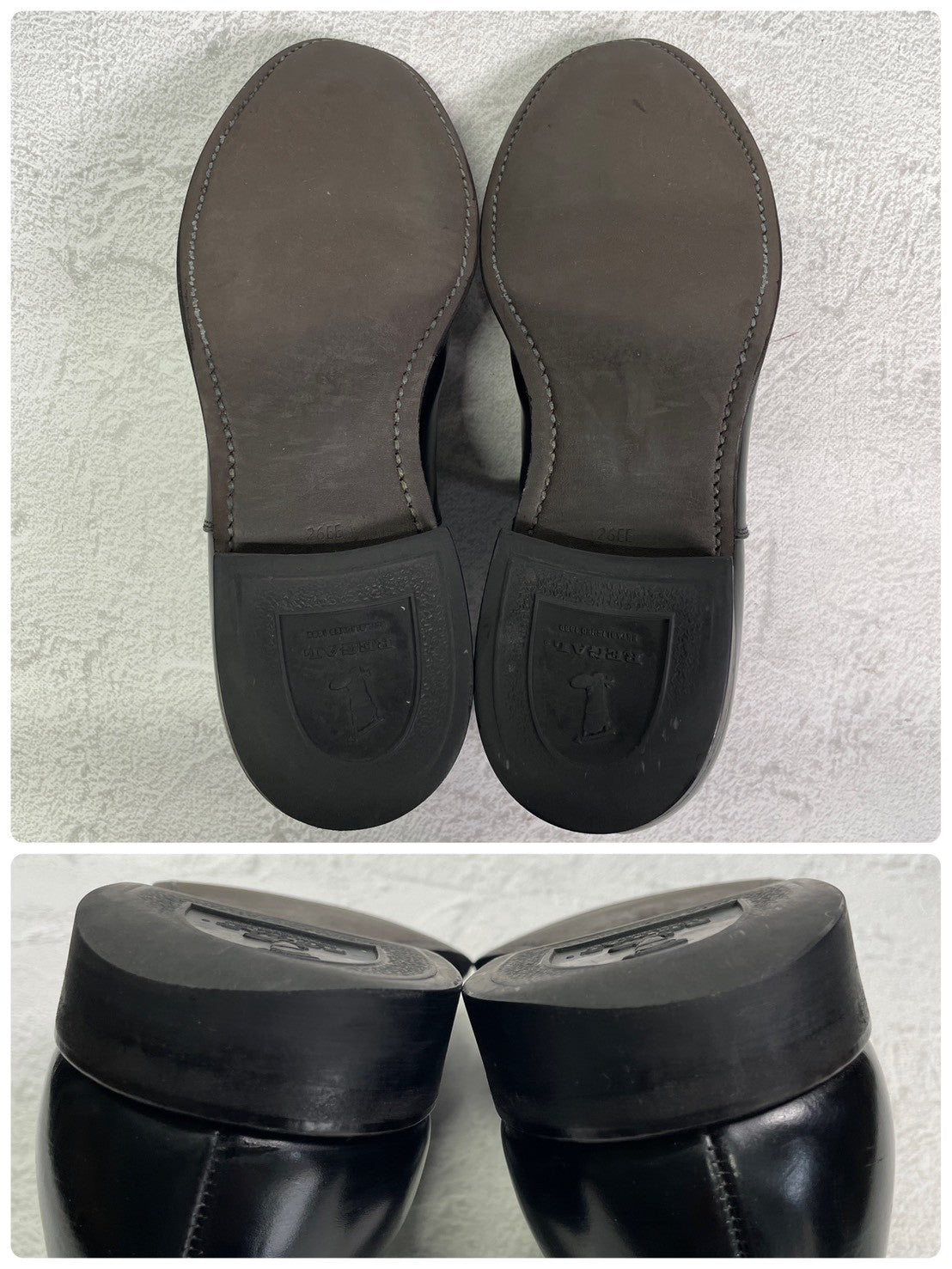 REGAL リーガル ストレートチップ 内羽根 ガラスレザー 黒 ブラック BLACK 26cm【W3412】