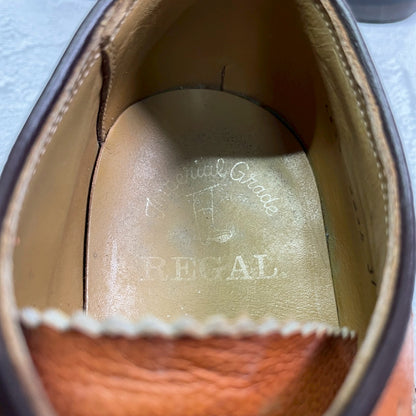 【良品】REGAL リーガル INPERIAL GRADE インペリアルグレード 2235 ロングウイング 外羽根 メダリオン フルブローグ 茶 ライトブラウン 25cm【W3413】