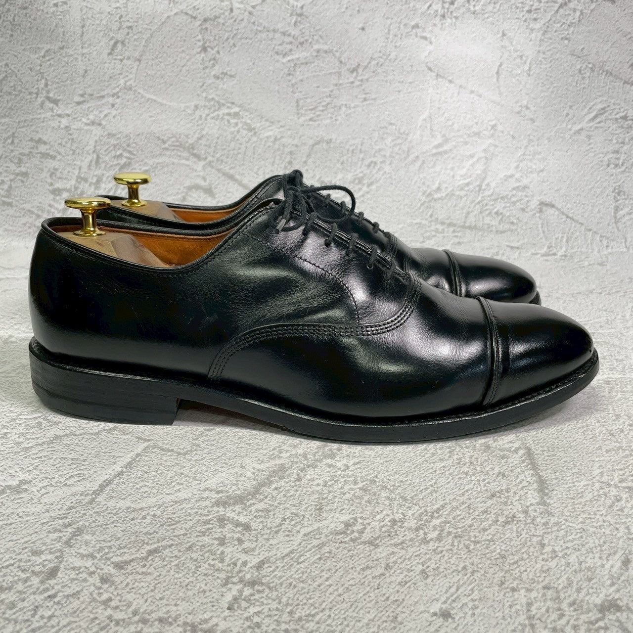 【ハーフラバー装着済み】Allen Edmonds アレンエドモンズ Park Avenue パークアベニュー ストレート 内羽根 6アイレット 黒 ブラック US8.5 / 26.5cm【W3411】