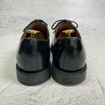 良品】SANDERS サンダース 1384B Officer Shoe オフィサーシューズ プレーン 外羽根 サービス ポリッシュドカーフ ダイナイトソール 黒 ブラック UK7 / 26.0〜26.5 cm【W3414】