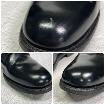 良品】SANDERS サンダース 1384B Officer Shoe オフィサーシューズ プレーン 外羽根 サービス ポリッシュドカーフ ダイナイトソール 黒 ブラック UK7 / 26.0〜26.5 cm【W3414】