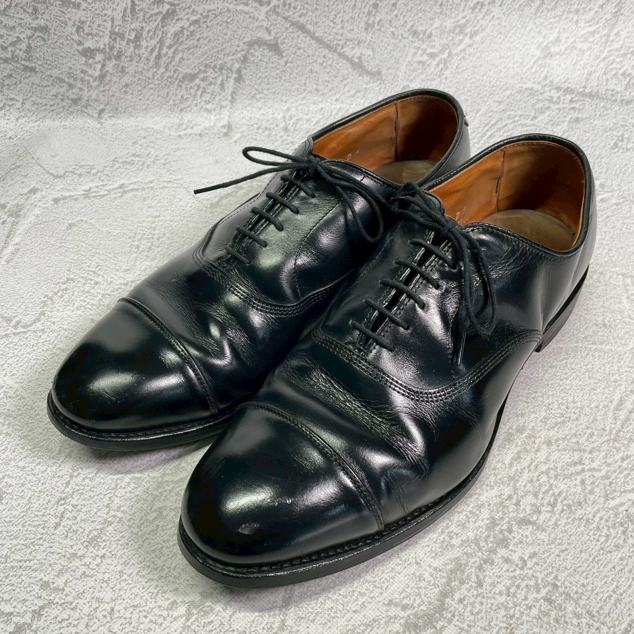 【ハーフラバー装着済み】Allen Edmonds アレンエドモンズ Park Avenue パークアベニュー ストレート 内羽根 6アイレット 黒 ブラック US8.5 / 26.5cm【W3411】