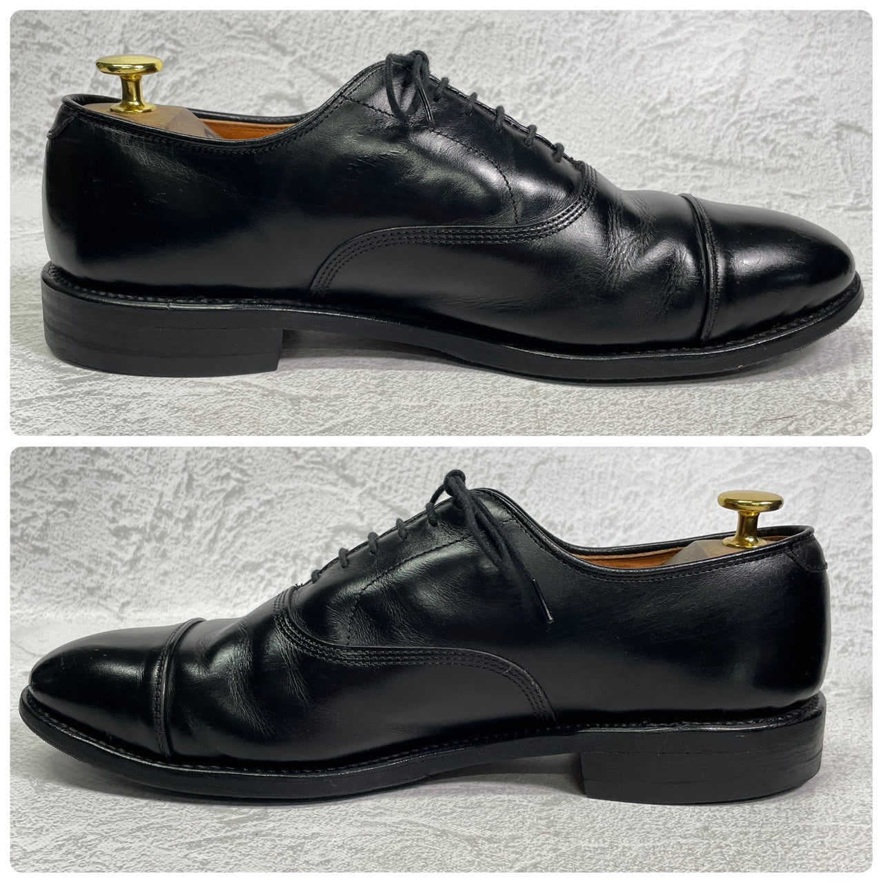 【ハーフラバー装着済み】Allen Edmonds アレンエドモンズ Park Avenue パークアベニュー ストレート 内羽根 6アイレット 黒 ブラック US8.5 / 26.5cm【W3411】