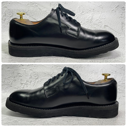 【美品】DANNER ダナー D910110 Postman Shoe ポストマンシューズ プレーン 外羽根 フラットソール 黒 ブラック US9 / 27.0cm【W3415】