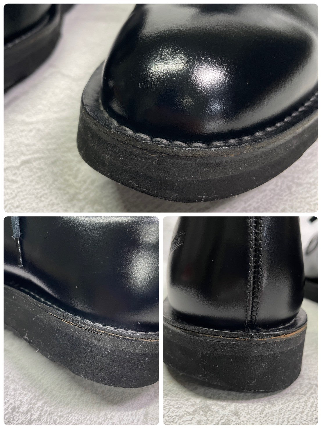 【美品】DANNER ダナー D910110 Postman Shoe ポストマンシューズ プレーン 外羽根 フラットソール 黒 ブラック US9 / 27.0cm【W3415】