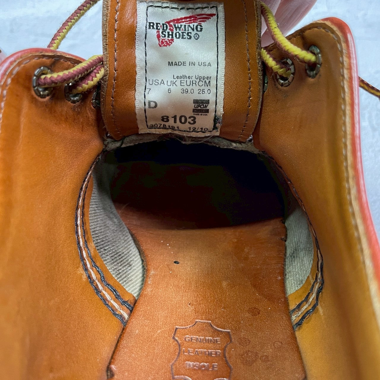 【オールソール済み】RED WING レッドウイング 8103 Classic Oxford クラシック オックスフォード Uチップ 外羽根 赤茶 オロラセット US7 / 25cm【W3416】