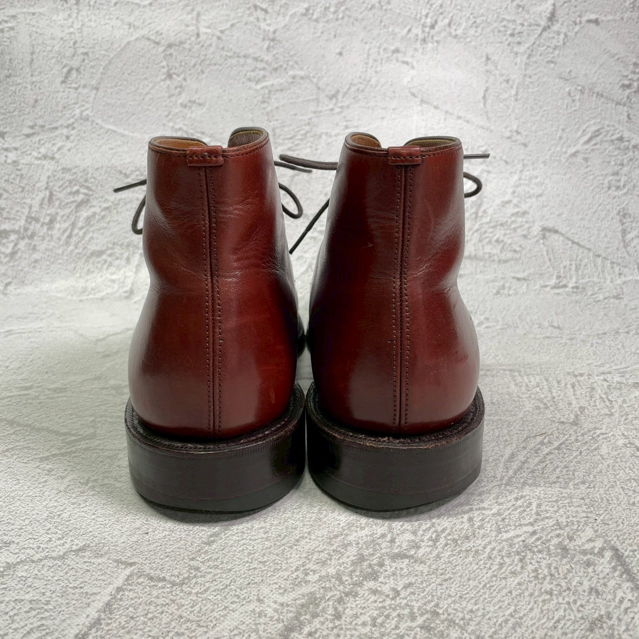 【良品】Johnston&Murphy ジョンストンアンドマーフィー Aristocraft アリストクラフト チャッカブーツ ジョージブーツ 3アイレット 茶 ブラウン US8 / 26cm【W3417】