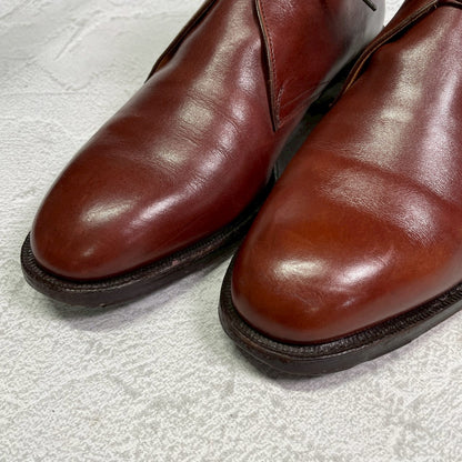 【良品】Johnston&Murphy ジョンストンアンドマーフィー Aristocraft アリストクラフト チャッカブーツ ジョージブーツ 3アイレット 茶 ブラウン US8 / 26cm【W3417】