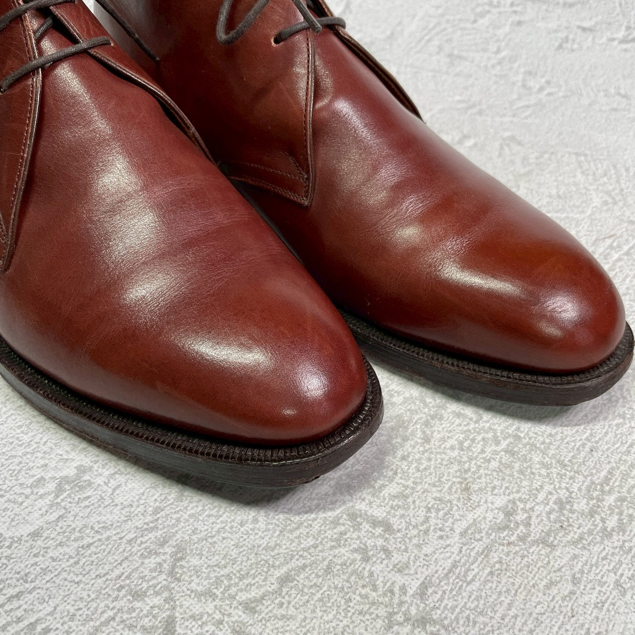 【良品】Johnston&Murphy ジョンストンアンドマーフィー Aristocraft アリストクラフト チャッカブーツ ジョージブーツ 3アイレット 茶 ブラウン US8 / 26cm【W3417】