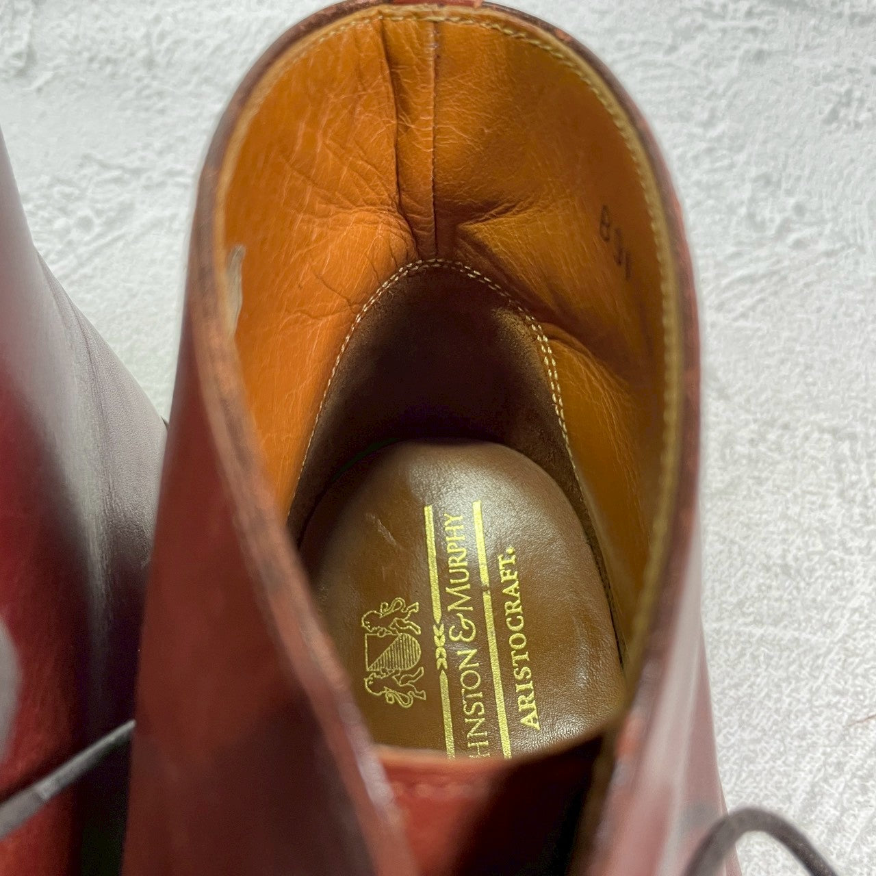 【良品】Johnston&Murphy ジョンストンアンドマーフィー Aristocraft アリストクラフト チャッカブーツ ジョージブーツ 3アイレット 茶 ブラウン US8 / 26cm【W3417】