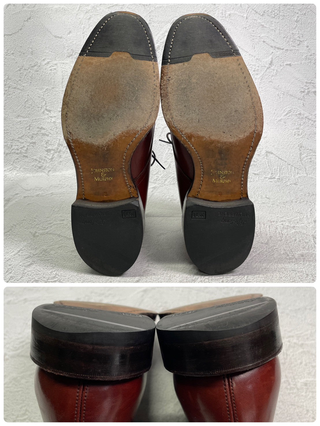 【良品】Johnston&Murphy ジョンストンアンドマーフィー Aristocraft アリストクラフト チャッカブーツ ジョージブーツ 3アイレット 茶 ブラウン US8 / 26cm【W3417】