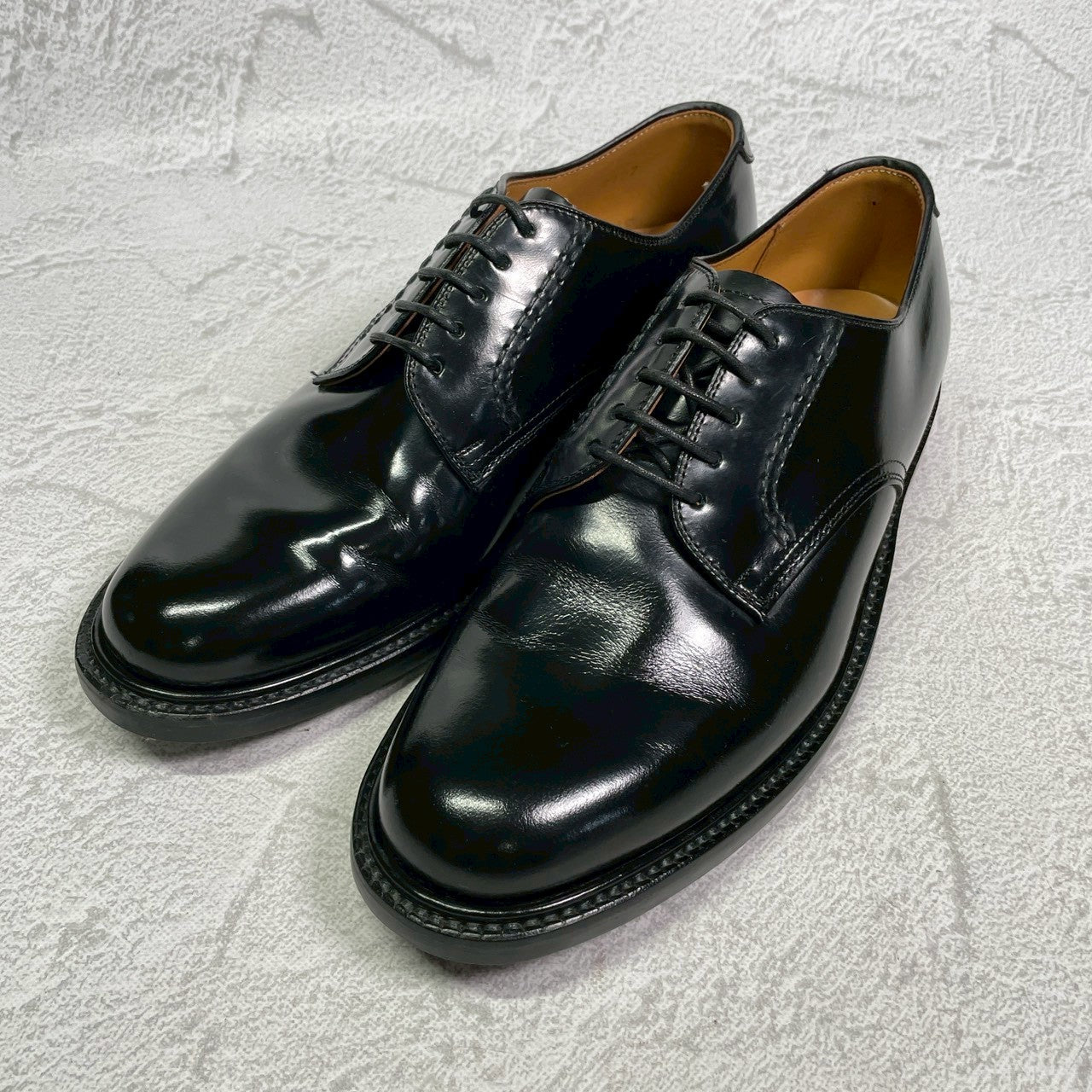 【美品】REGAL リーガル プレーン 外羽根 黒 ブラック BLACK 24cm EE【W3418】サービスシューズ