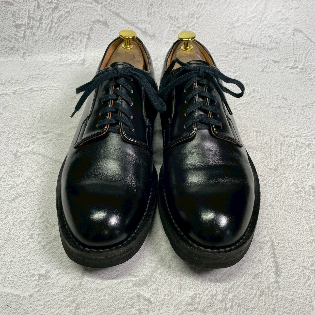 【美品】DANNER ダナー D910110 Postman Shoe ポストマンシューズ プレーン 外羽根 フラットソール 黒 ブラック US9 / 27.0cm【W3415】