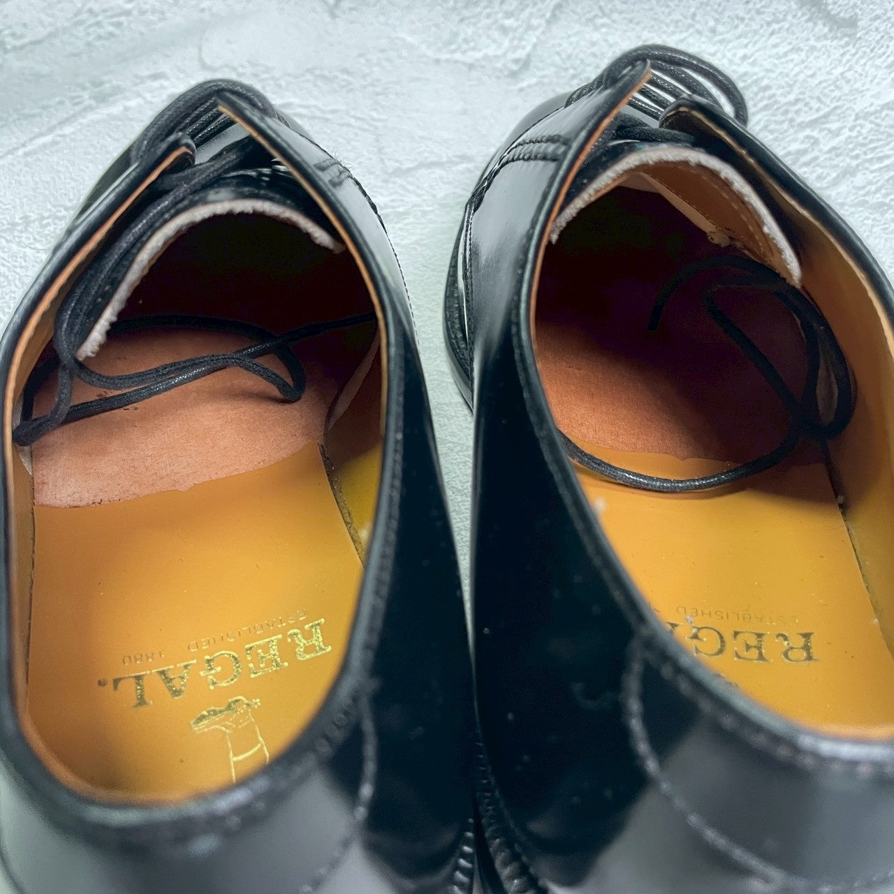 【美品】REGAL リーガル プレーン 外羽根 黒 ブラック BLACK 24cm EE【W3418】サービスシューズ