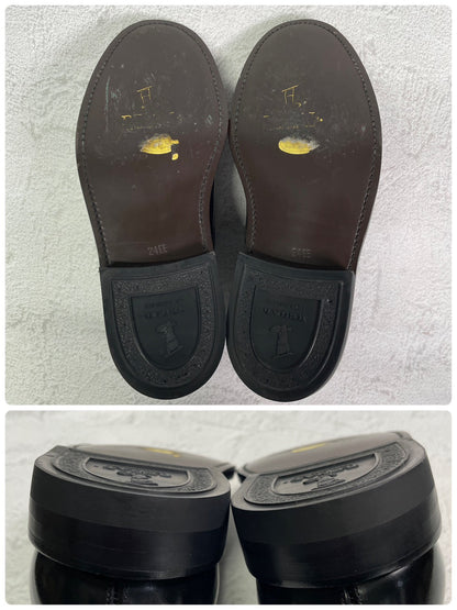 【美品】REGAL リーガル プレーン 外羽根 黒 ブラック BLACK 24cm EE【W3418】サービスシューズ