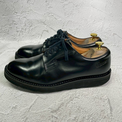 【美品】DANNER ダナー D910110 Postman Shoe ポストマンシューズ プレーン 外羽根 フラットソール 黒 ブラック US9 / 27.0cm【W3415】