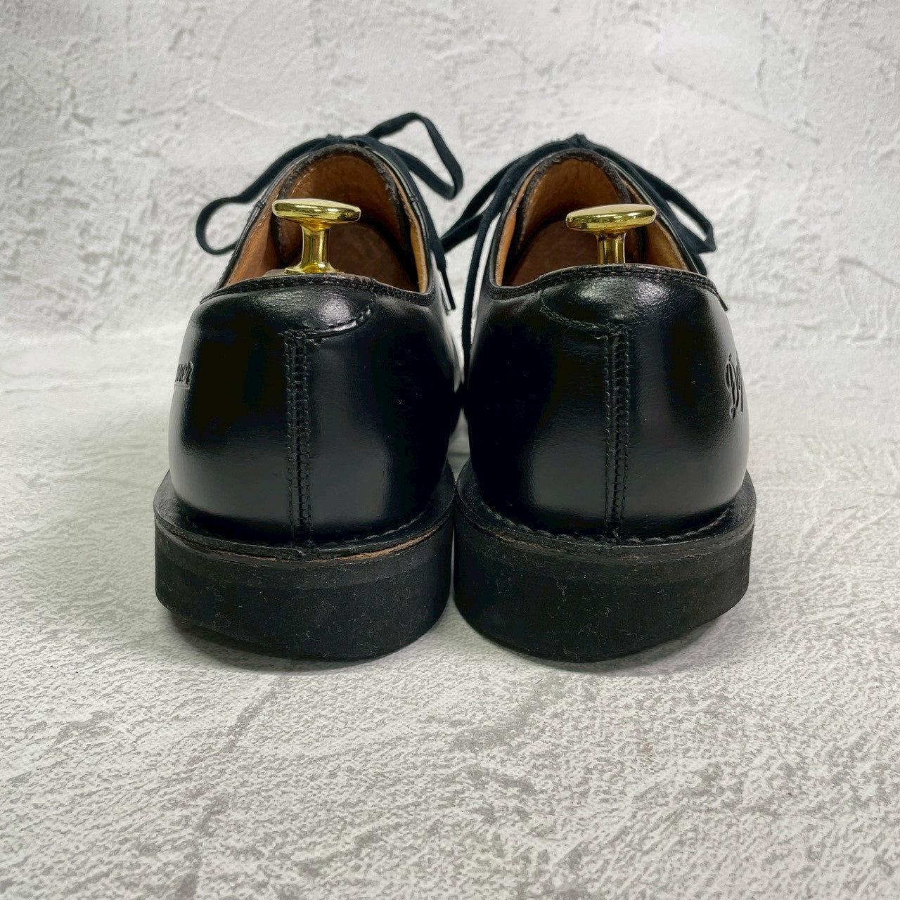 【美品】DANNER ダナー D910110 Postman Shoe ポストマンシューズ プレーン 外羽根 フラットソール 黒 ブラック US9 / 27.0cm【W3415】