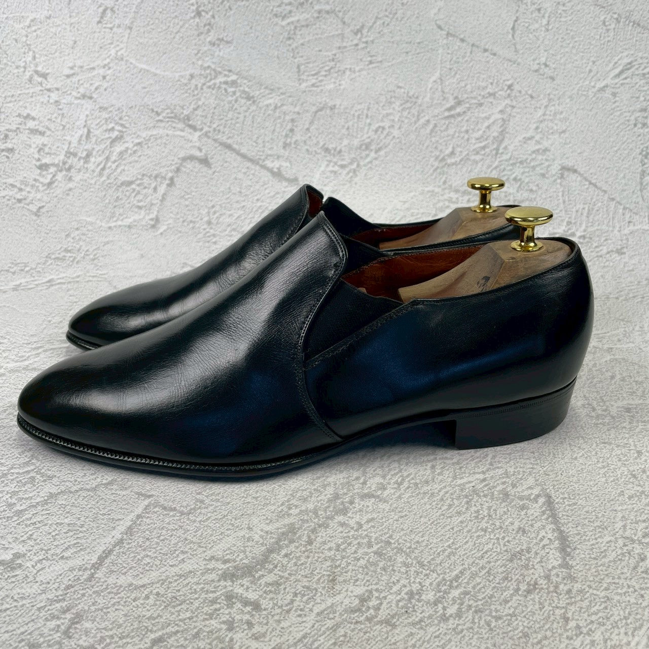 【良品】Crockett&Jones / クロケットアンドジョーンズ 60~70年代 WINSTON3 ウィンストン サイドエラスティック サイドゴア 黒 ブラック UK7.5 / 26.0cm【W3420】