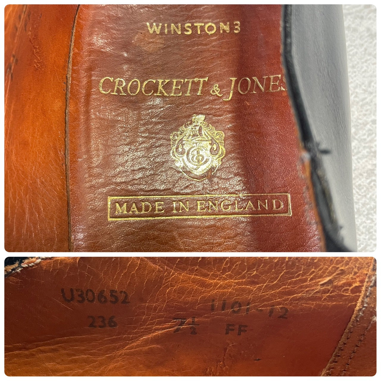 【良品】Crockett&Jones / クロケットアンドジョーンズ 60~70年代 WINSTON3 ウィンストン サイドエラスティック サイドゴア 黒 ブラック UK7.5 / 26.0cm【W3420】