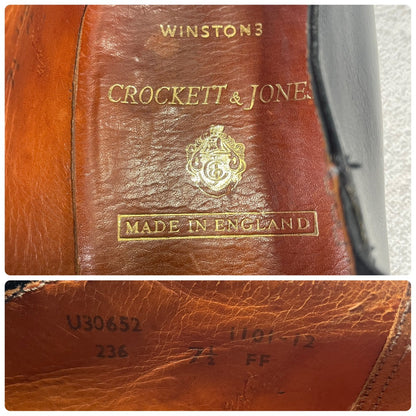 【良品】Crockett&Jones / クロケットアンドジョーンズ 60~70年代 WINSTON3 ウィンストン サイドエラスティック サイドゴア 黒 ブラック UK7.5 / 26.0cm【W3420】