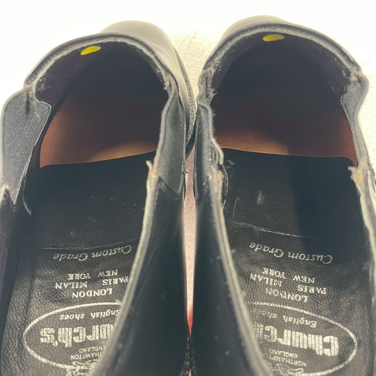 Excellent condition Church's Sidegoa semi-square plain low-top black sandals, size 80F, UK8, 26.5cm (W3419).