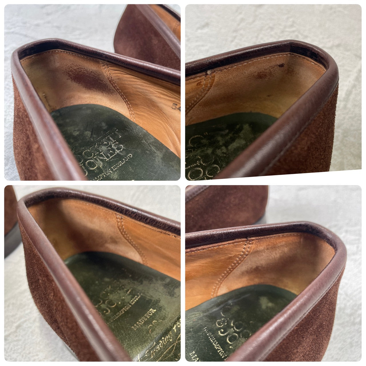 【良品】Crockett&Jones / クロケットアンドジョーンズ BRAMWELL / ブラムウェル コインローファー スエード 濃茶 ブラウン UK7 / 25.5cm【W3422】