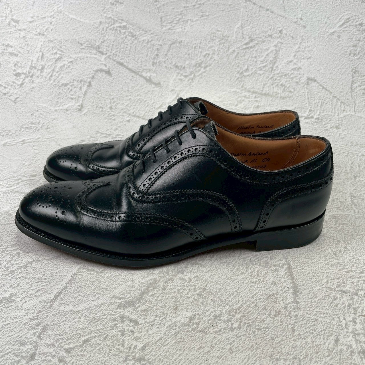 Excellent condition: Joseph Cheaney &amp; Sons ARTHUR III brogue boots in black, UK size 6.5, 25.0-25.5cm (W3421).