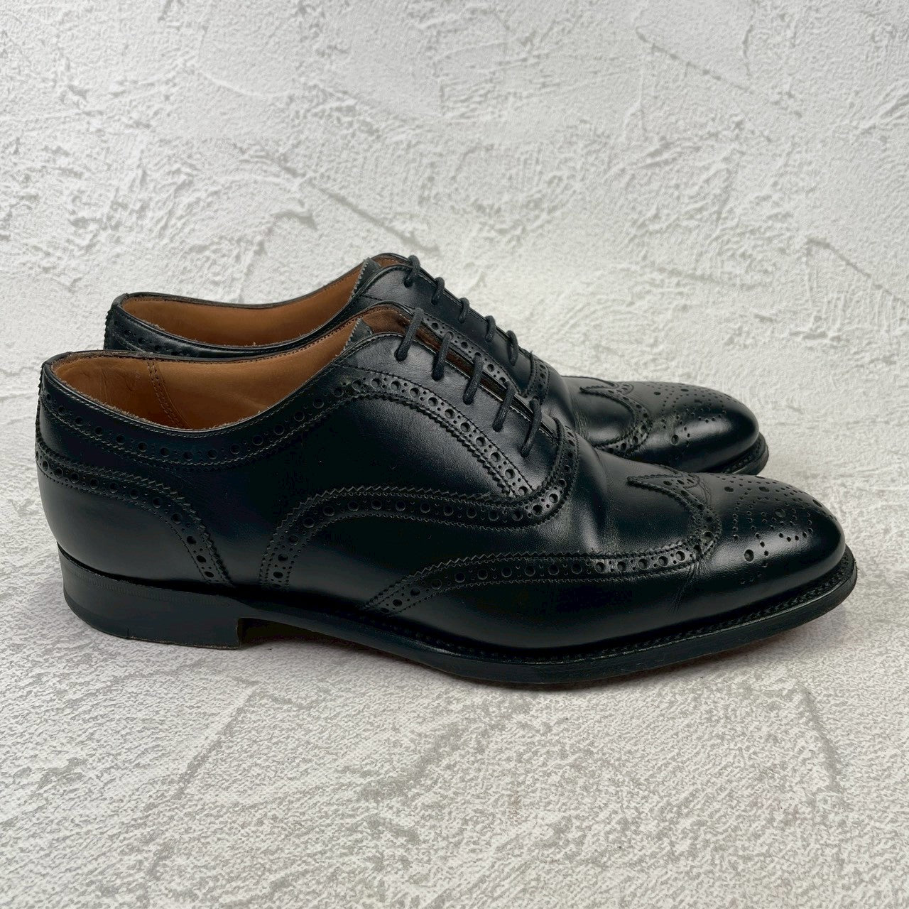 Excellent condition: Joseph Cheaney &amp; Sons ARTHUR III brogue boots in black, UK size 6.5, 25.0-25.5cm (W3421).