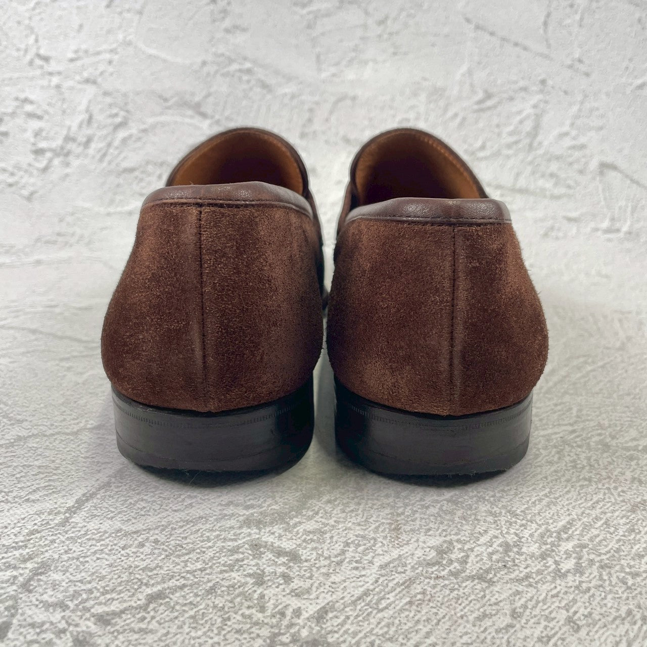 【良品】Crockett&Jones / クロケットアンドジョーンズ BRAMWELL / ブラムウェル コインローファー スエード 濃茶 ブラウン UK7 / 25.5cm【W3422】