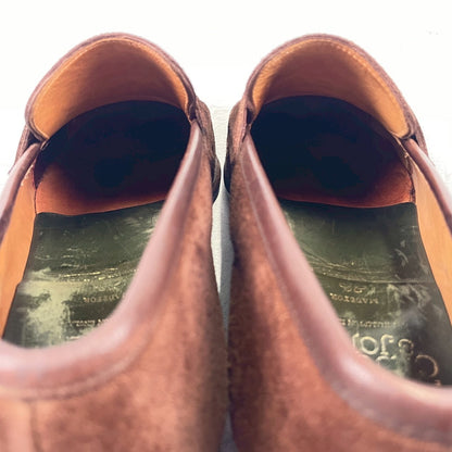 【良品】Crockett&Jones / クロケットアンドジョーンズ BRAMWELL / ブラムウェル コインローファー スエード 濃茶 ブラウン UK7 / 25.5cm【W3422】