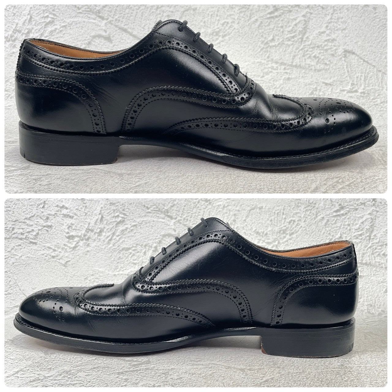 Excellent condition: Joseph Cheaney &amp; Sons ARTHUR III brogue boots in black, UK size 6.5, 25.0-25.5cm (W3421).