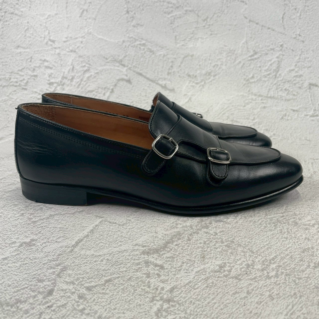 Excellent condition Berwick 5111 CHSG double monk loafers in black, size 39 (EU) / 24.5cm (W3429).