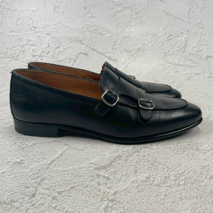 Excellent condition Berwick 5111 CHSG double monk loafers in black, size 39 (EU) / 24.5cm (W3429).