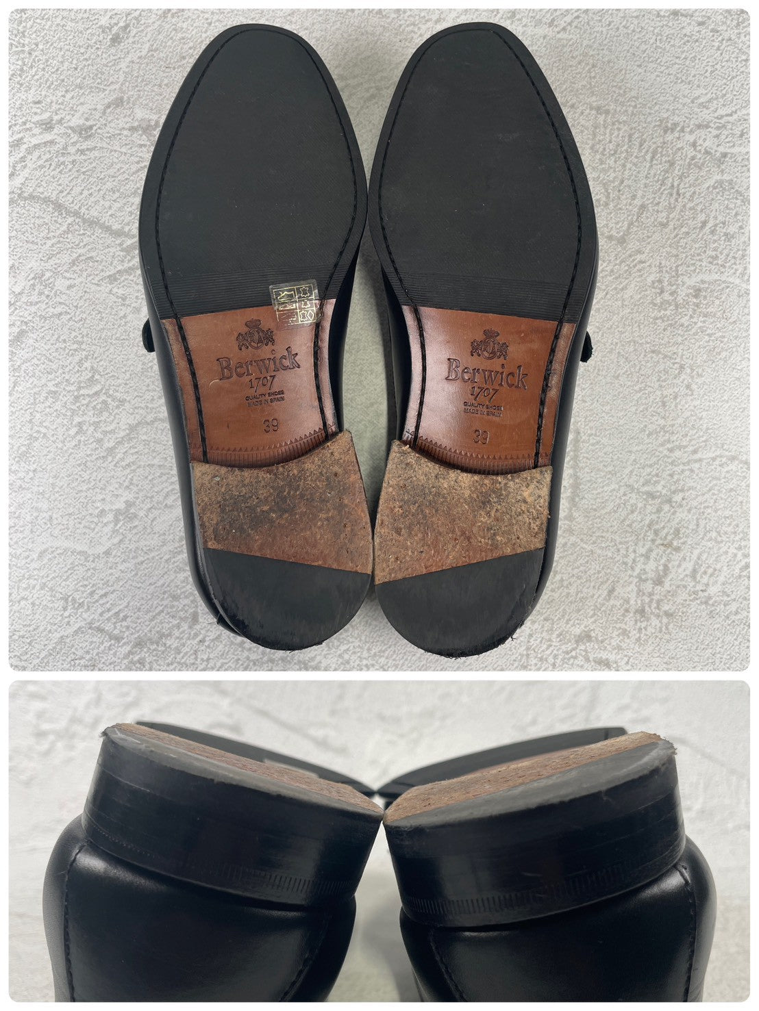 Excellent condition Berwick 5111 CHSG double monk loafers in black, size 39 (EU) / 24.5cm (W3429).