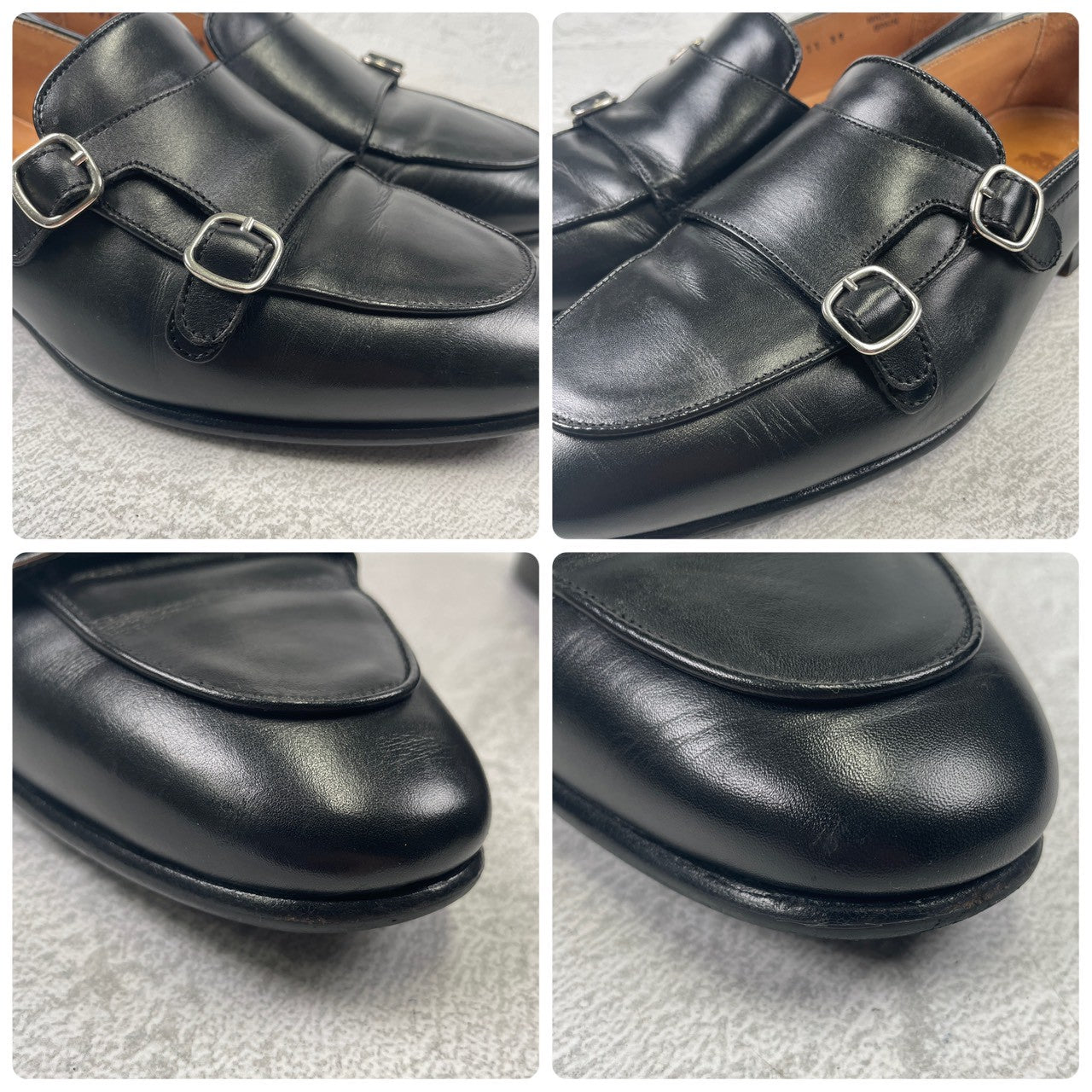 Excellent condition Berwick 5111 CHSG double monk loafers in black, size 39 (EU) / 24.5cm (W3429).