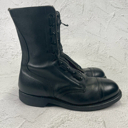 [Made in 1991] US ARMY / MILITLY Military Front Zip Boots, Straight, Wingtip, Steel Toe, Black, US Size 6.5 / Equivalent to 25cm [W3430]